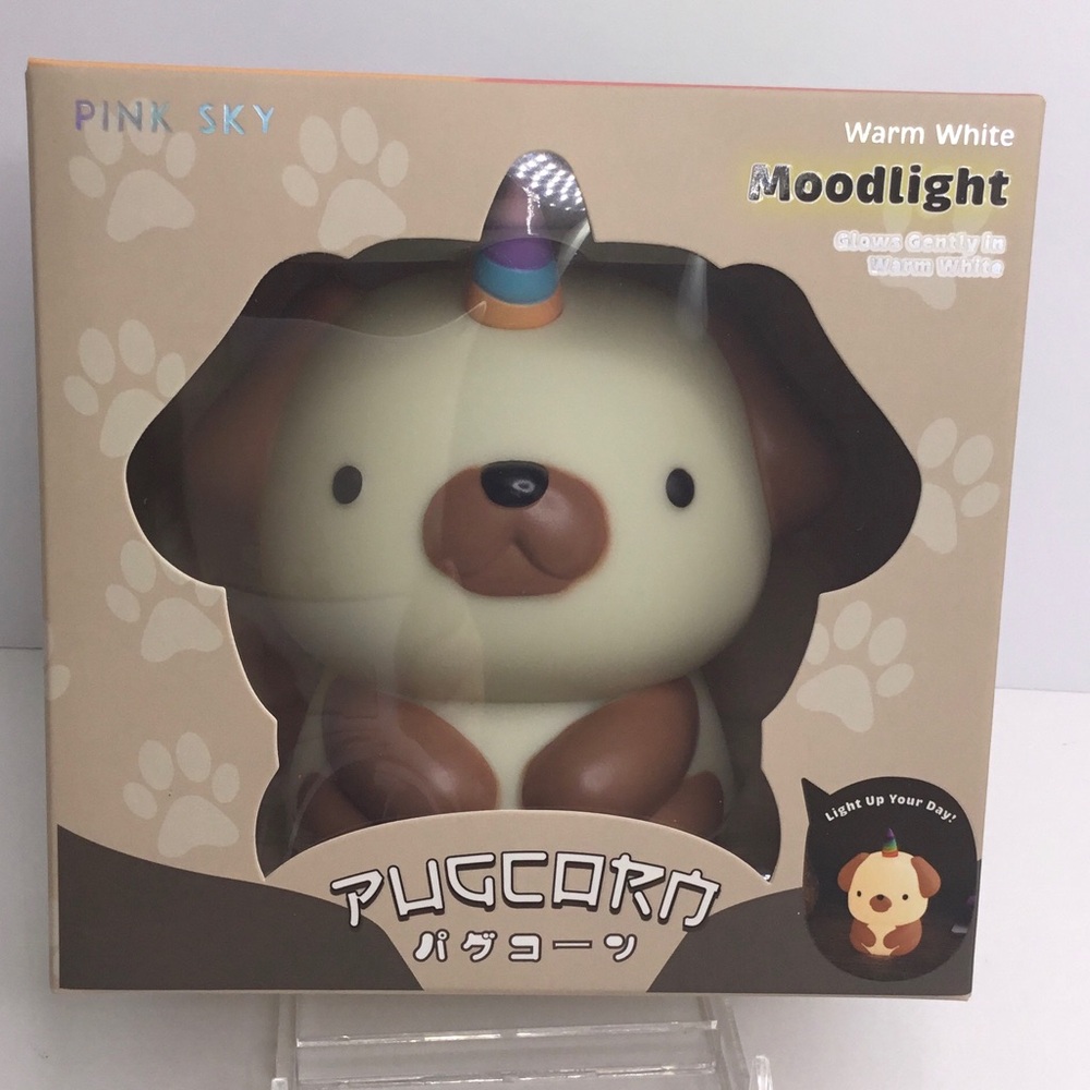 Moodlight PUGCORN Night Light Cute Dumpling Cartoon Soft Silicone Night …